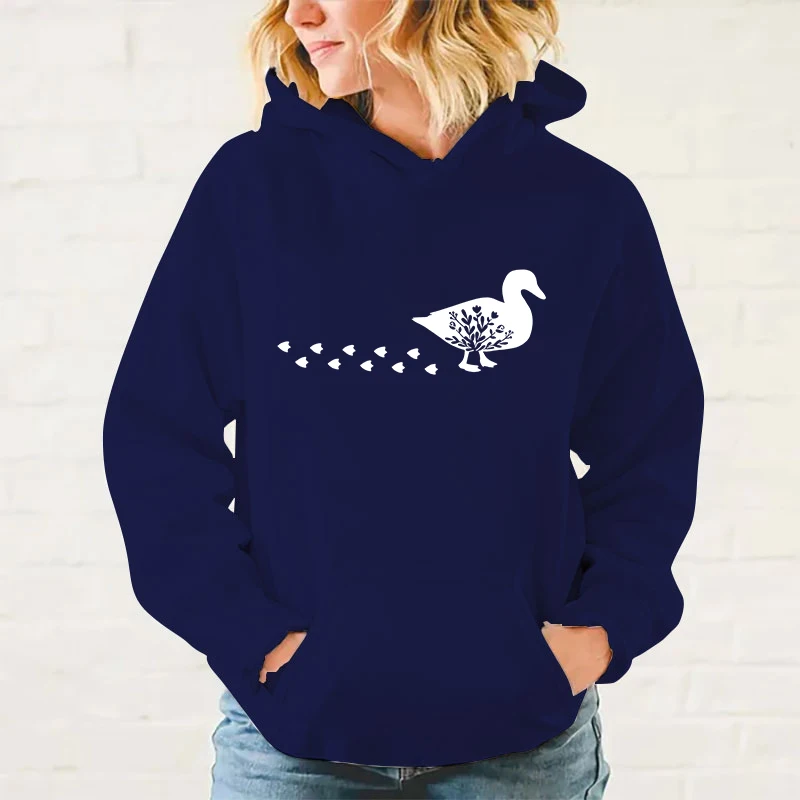 y2k hoodies New Autumn And Winter Fashion Long Sleeve Funny Duck Printed Hoodies Casual Loose Sweatshirt