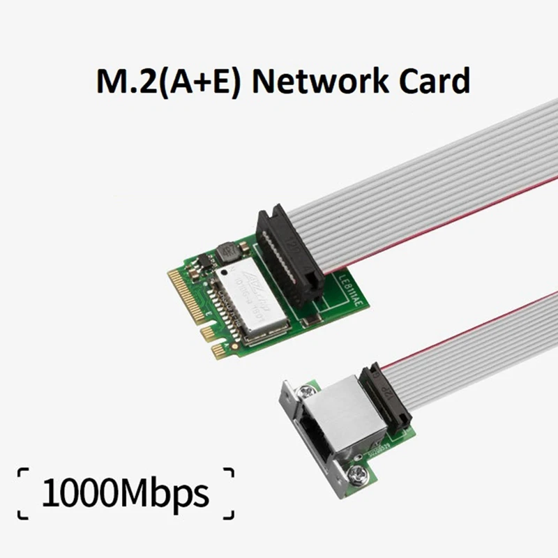 컴퓨터 PC용 내구성 네트워크 카드, M.2(A + E) 네트워크 카드, 1000Mbps 기가비트 이더넷, 10, 100, 1000M, RJ45 LAN 네트워크 어댑터