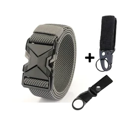 Enhanced Breathable Tactical Belt with Quick Release Metal Buckle - 125cm Adjustable (Gray Belt B Match)