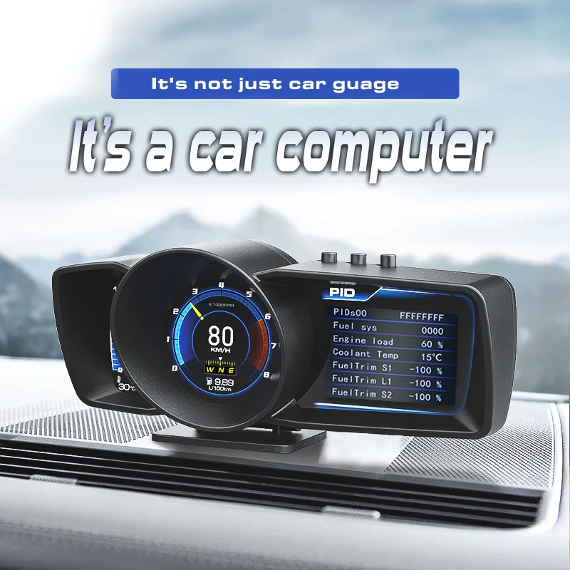 

Newest HD Car HUD OBD2+GPS Multi-Function Dashboard Smart Speedometer Auto Gauge Alarm System Car Computer Turbo Boost