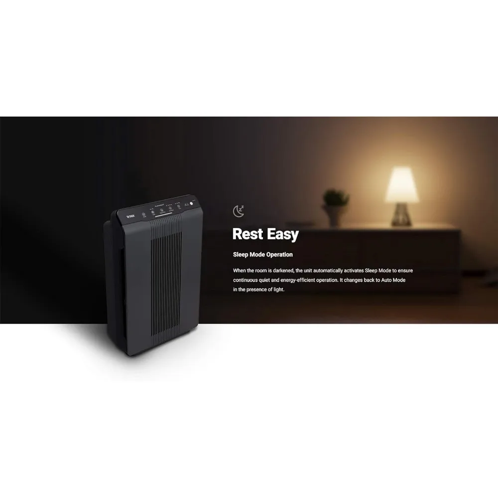 5500-2 Air Purifier with True HEPA, PlasmaWave and Odor Reducing Washable AOC Carbon Filter Medium , Charcoal Gray 5