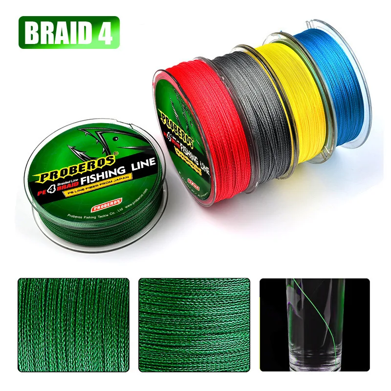 4 8 Strands Braided Fishing Line 100M 300M PE Fishing Braid Tresse Fly Fish  Tackle Braided Smooth Multifilament Line for Carp