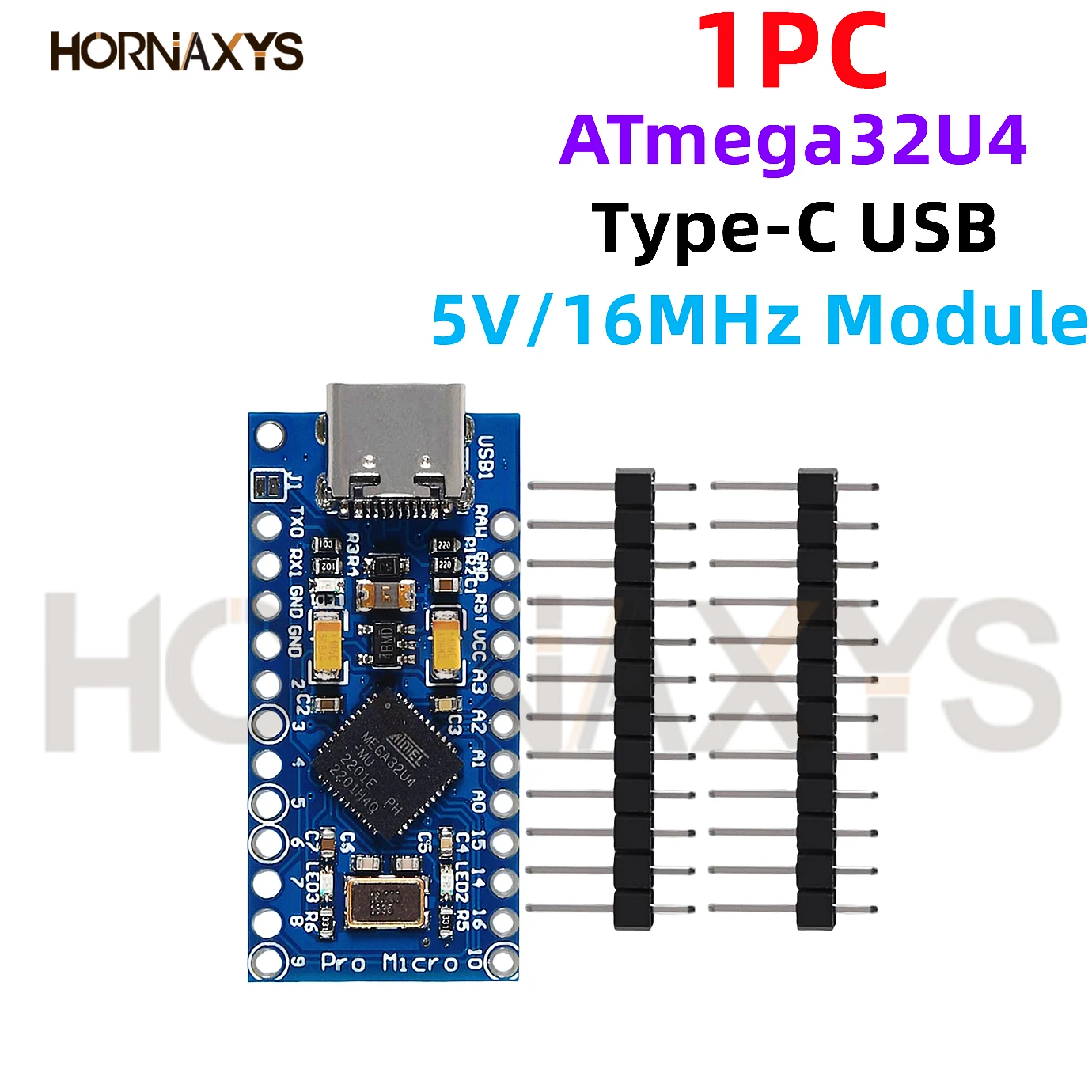 Module Pro Micro ATmega32U4 5V/16MHz, 1 à 10 pièces, avec 2 rangées de broches, pour USB Leonardo TYPE-C, en stock, meilleure qualité pour arduino, nouveau