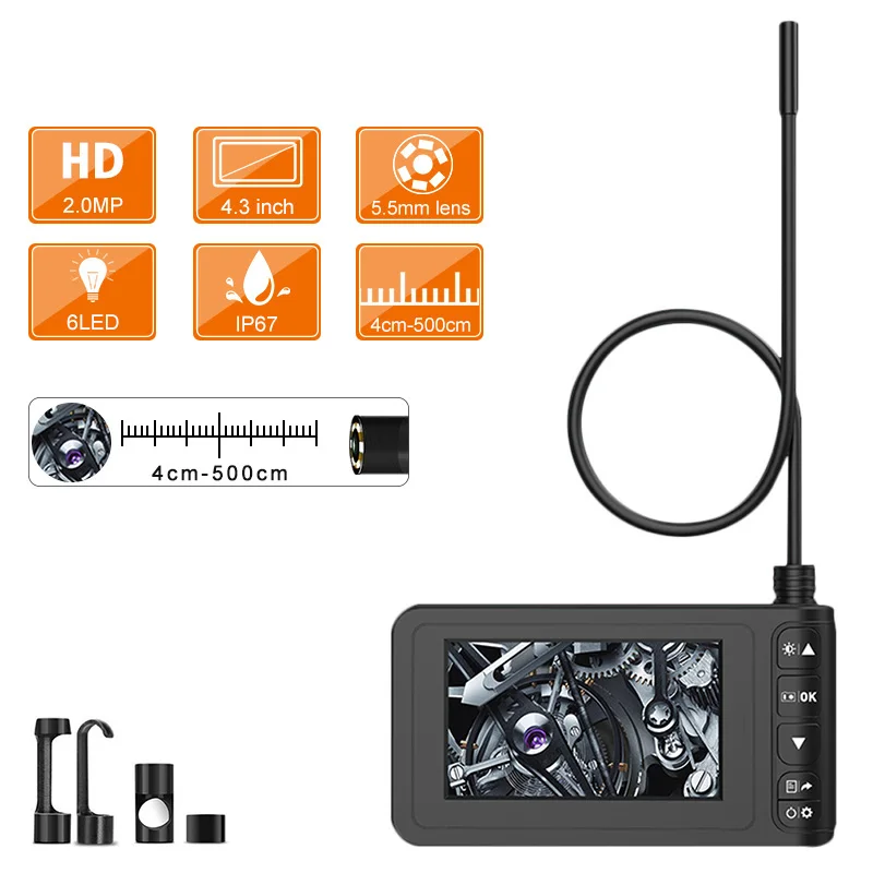 Industrial Endoscope Borescope Camera with Light 4.3