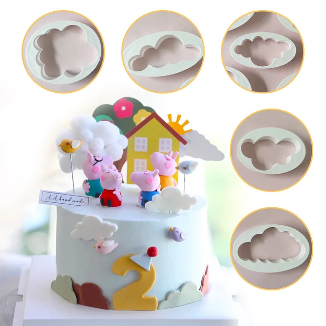 5Db/Set Fondant Vágó Felhőalapú Műanyag Torta Süti Buscuit Penész Sütemény Díszítő Szerszámok Cukor Kézműves - Image 6