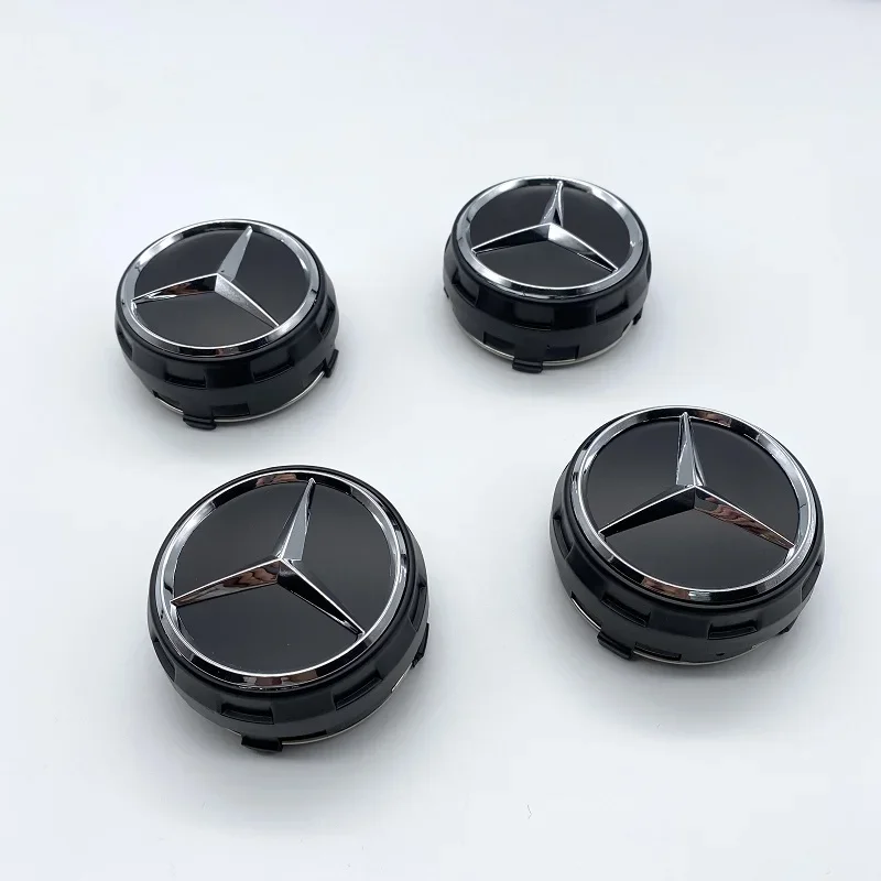 자동차 스타일링 휠 센터 캡 허브 커버 배지, 메르세데스 벤츠 AMG C63 C43 E53 E63, 4 개, 75mm, 신제품
