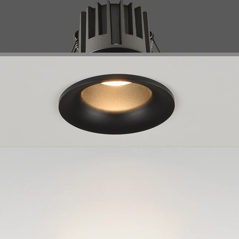 조광 가능한 오목한 LED COB 다운라이트 천장 램프, 알루미늄 스포트라이트, 가정 사무실 상점용, 7W10W12W15W, AC110V 220V