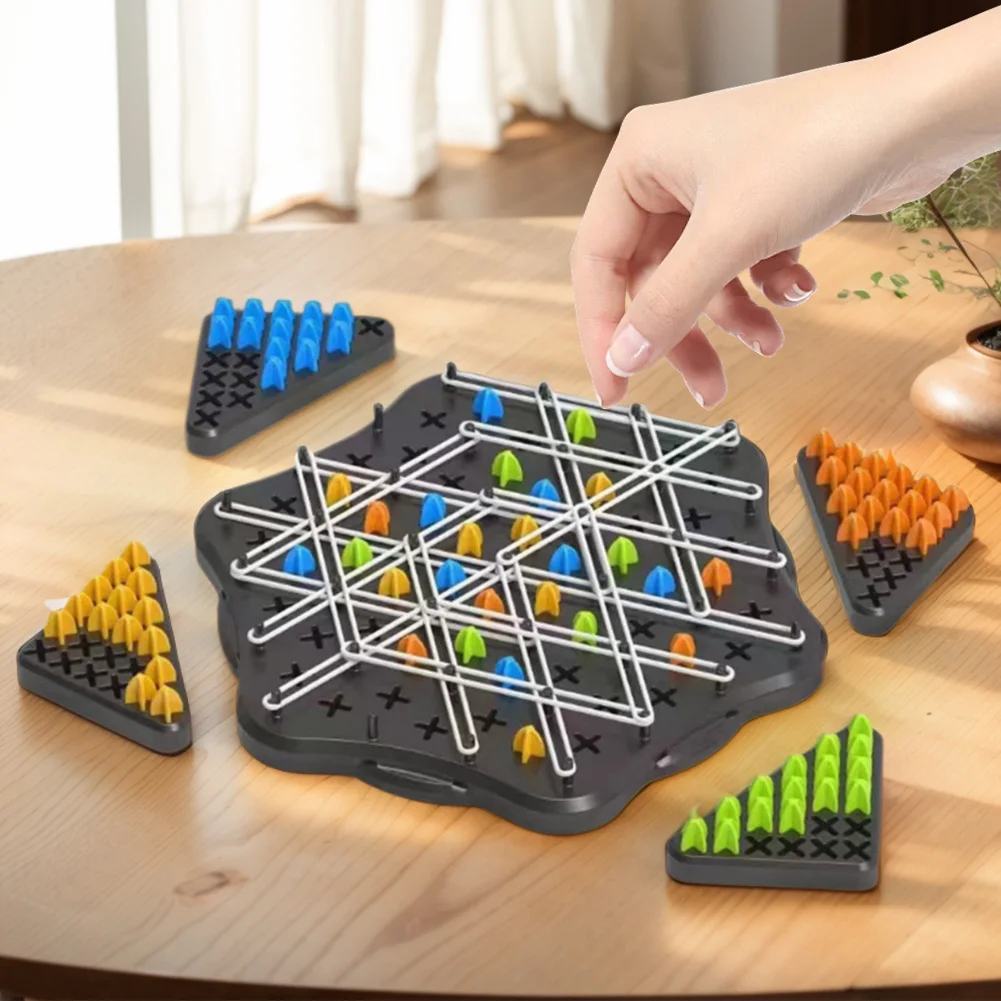 Chain Triggle Chess Game Triggle Rubber Band Game Toy For Kid Interactive Board Battle Set For Family Party Gift