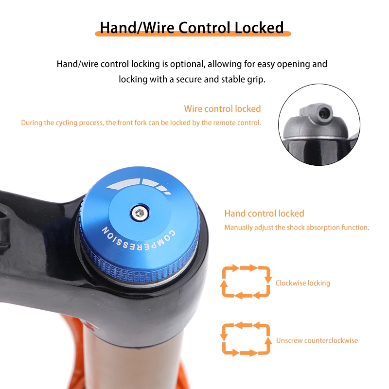 Description Picture 5 of itemHASSNS MTB Fork Bicycle Suspension 26/27.5/29 Inch 120mm Travel Mountain Bike Adjustable Front Fork Oil And Air Quick Release