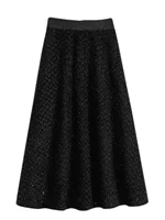 plus Size Women's Glitter Tweed High Waist A-Line Long Skirt Casual Versatile f Body Skirt for Plump Women Hip Conceal Sli... - Image 5