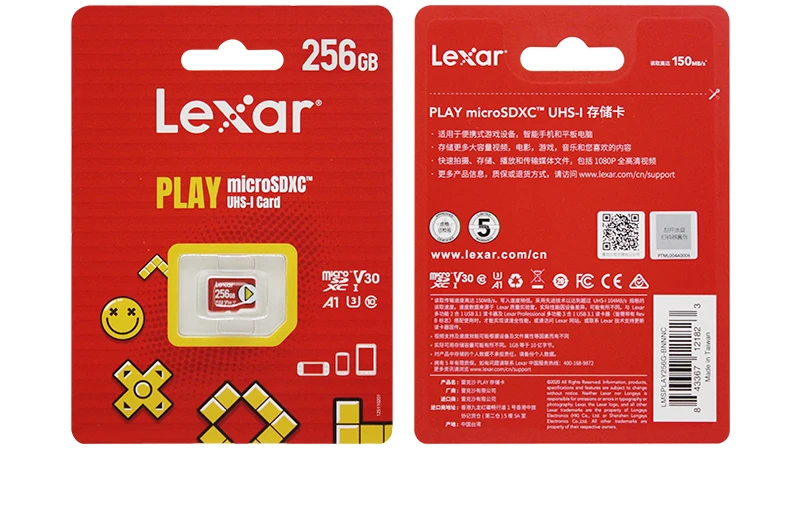 Original Lexar Play MicroSDXC 128GB A1 V10 TF Card 256GB 512GB V30 A2 1TB Memory Card Micro SD Card For Nintendo Switch/NS Lite
