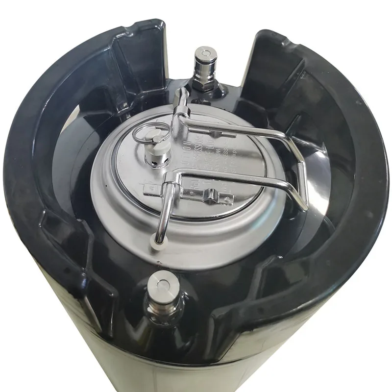 

2.5 Gal Beer Keg Rubber Handle Barrel Stainless Steel Homebrew Growler Leak Proof Top Lid Beer Bucket 9.5L Ball Lock Type