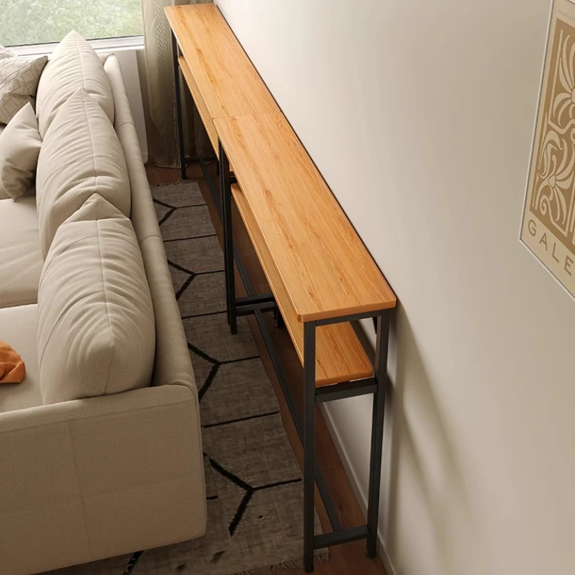 Living Room Sofa Rear Shelf Against The Wall Long Frame Bedroom Side Seam Cabinet Bedside Storage Narrow Shelf Bed Tail Frame