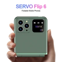 Original SERVO Flip 6 Mobile Phone 4SIM Card Standby GSM Network Magic Voice Call Recording Torch Fold Cellphone Free Phone Case 1