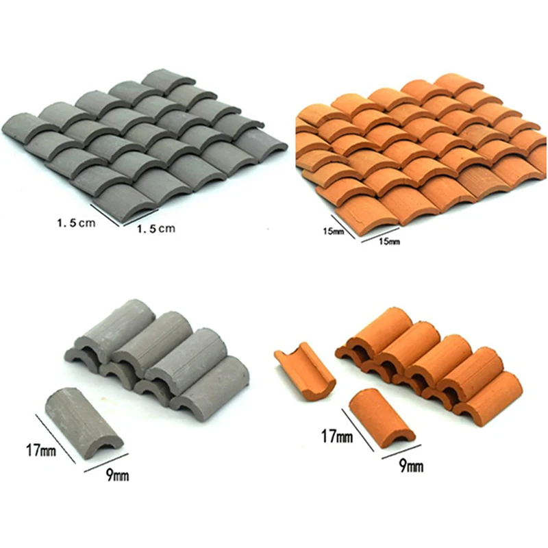 

60 Pieces Mini Roof Tiles For Landscaping Miniature Roof Tiles Small Roof Tiles For Dollhouse Parts,1/16 Scale