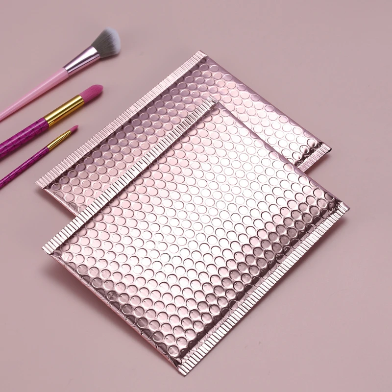 Rose Gold Bubble Mailers 10Pcs/lot Rose Gold Metallic Bubble Mailers Foil Padded Bags Aluminized Postal Bags Gift Packaging Padded Shipping Envelopes