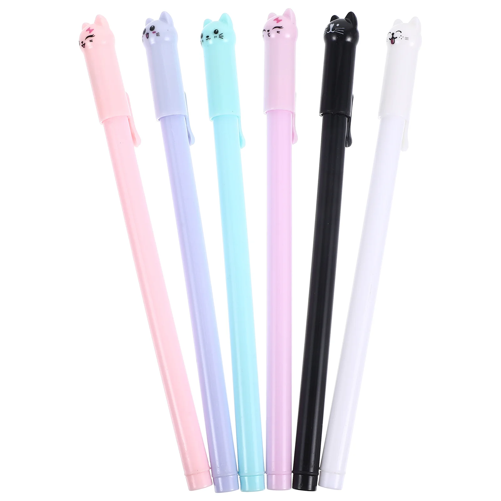 

6 шт., гелевые ручки с рисунком кошки