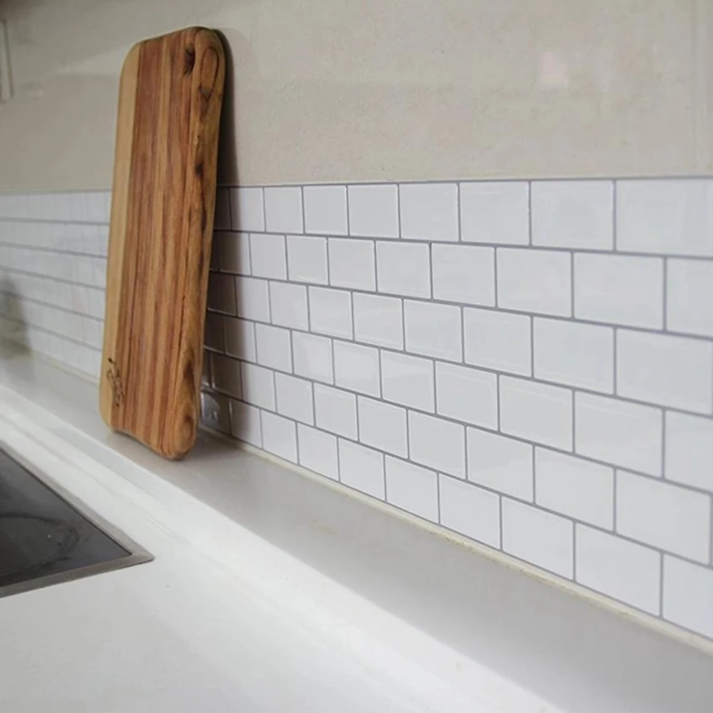 3D Tile Brick Mosaic Wallpaper Safety Odor-free Sticker Self Adhesive Kitchen Bathroom Decor Peel And Stick Tile For Kitchen
