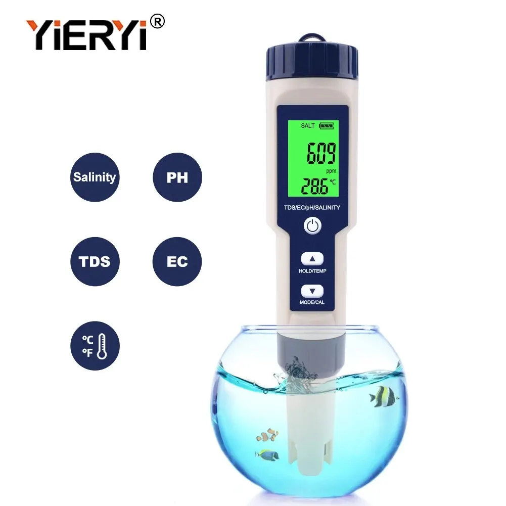 Advanced Water Quality Monitor for Pools and Aquariums - Multiparameter Testing Device