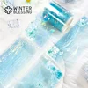 2m Laser Iridescent PET Tape Blue Flower Transparent Roll Stickers Decorative Adhesive Tape For Scrapbooking Journal Stationery 3