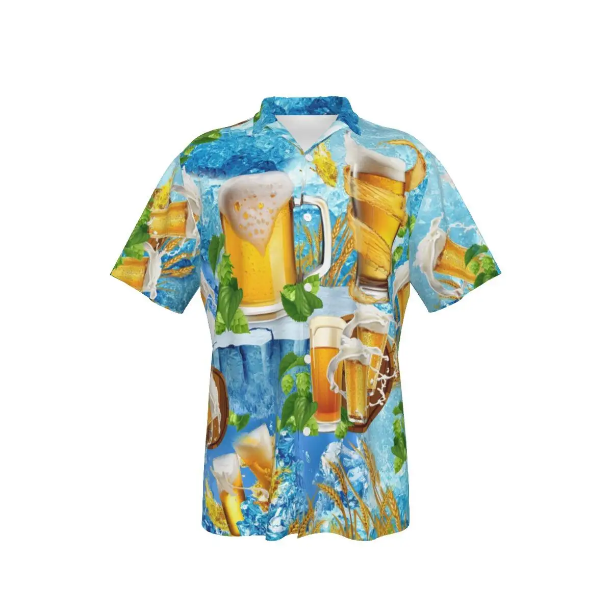 

New Cool Shirts for Men Hawaiian Theme Beer Print Summer Feeling Vacation Wear 3D Print Tops Hawaii Style Clothing US Size