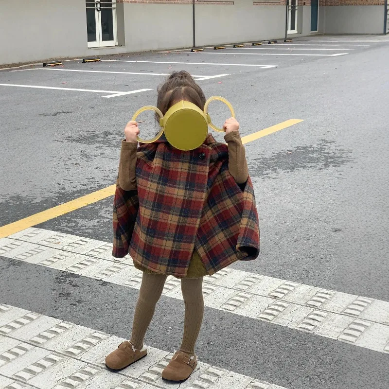 두꺼운 모직 망토 두꺼운 따뜻한 모직 망토 재킷 아동복 어린이 겨울 재킷 소년 푸퍼 재킷 여성용 가방