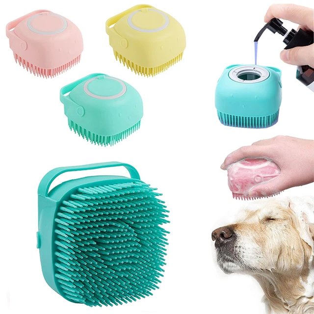 Silicone Dog Bath Massage Gloves Brush Pet Cat Bathroom Cleaning Tool Comb  Brush For Dog Can Pour Shampoo Dog Grooming Supplies - CJdropshipping