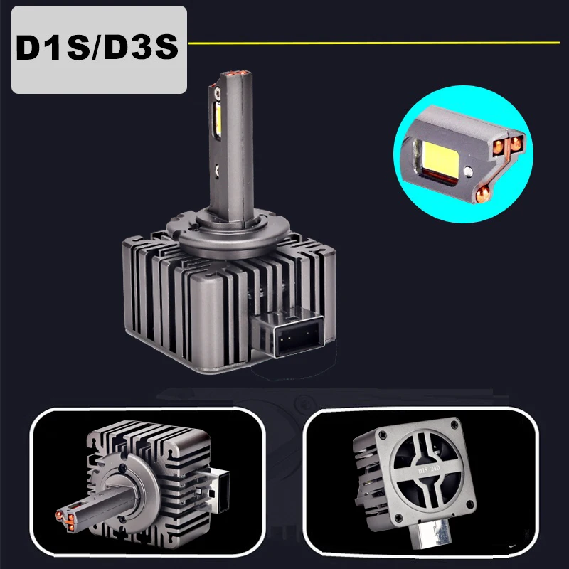 자동 LED 헤드라이트, 6500k 화이트 LED 조명, 3 구리 튜브 포함, 160W, 98000LM, D1S, D3S, D2S, D4S