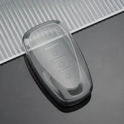 Premium TPU Car Key Case Cover Shell - Durable Protection and Sleek Design (Transparent black)