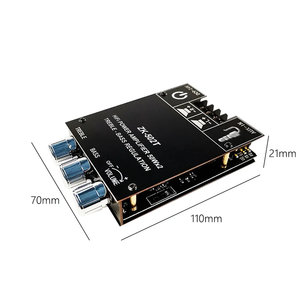 ZK-MT21 2.0/2.1 Channel Bluetooth 5.0 Subwoofer Amplifier Board 50W X 2+100W Power Audio Stereo Amplifier Board Bass AMP AUX