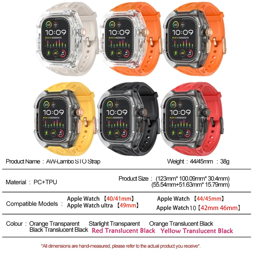 Enhanced Protective Transparent Case and TPU Strap
