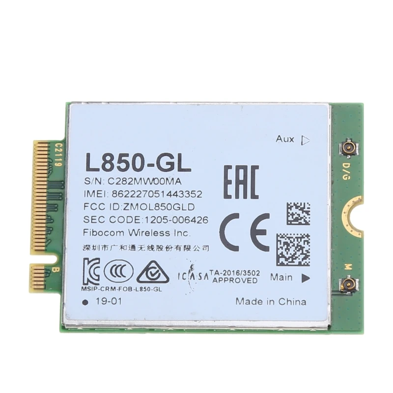 

Fibocom L850-GL M.2 Card Cellular LTE Беспроводной модуль для ThinkPad X1 Carbon Gen6 X280 T580 L480 X1 Yoga