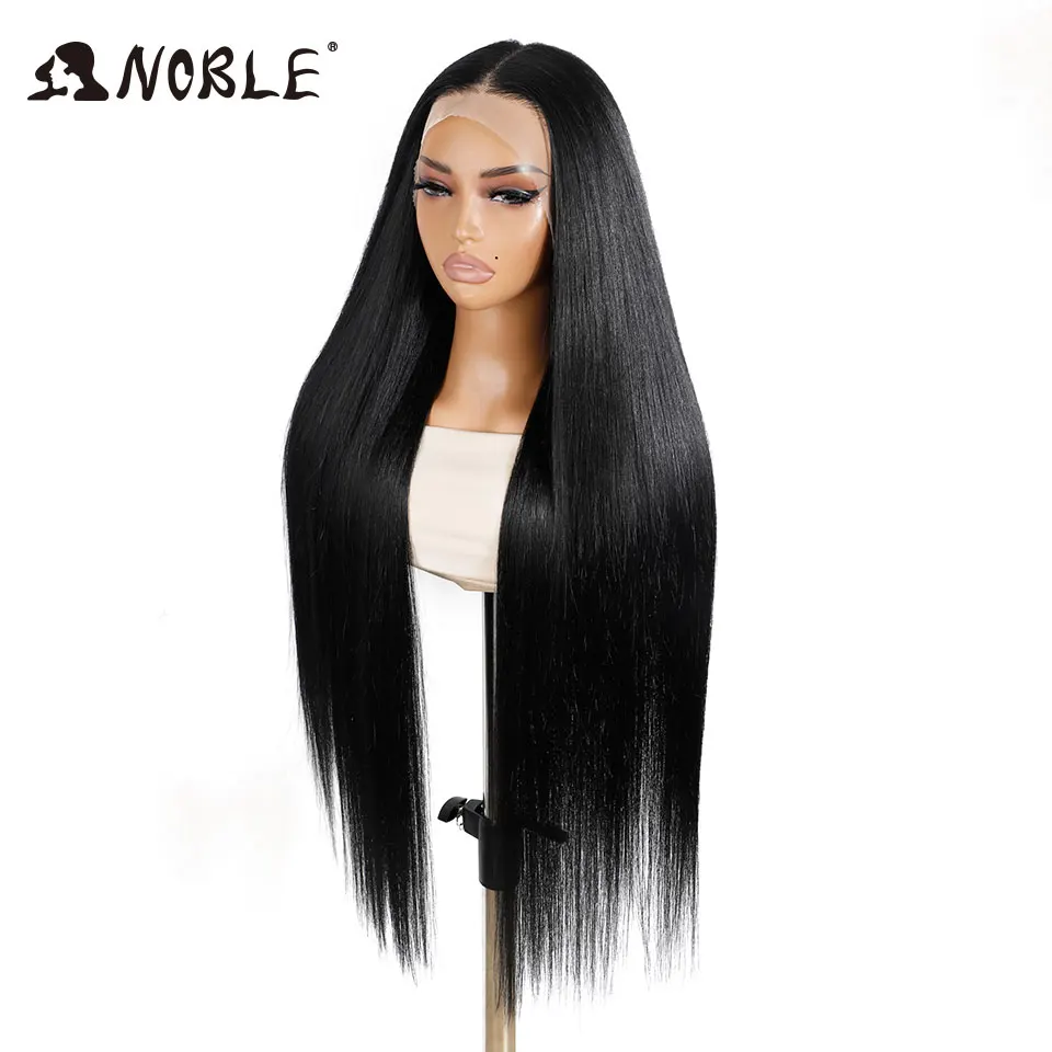 Noble Synthetic Lace Front Wigs For Women 38 inch Straight Layered Wigs 13X4 Lace Frontal Free Part Wig Cosplay Lace Front Wig