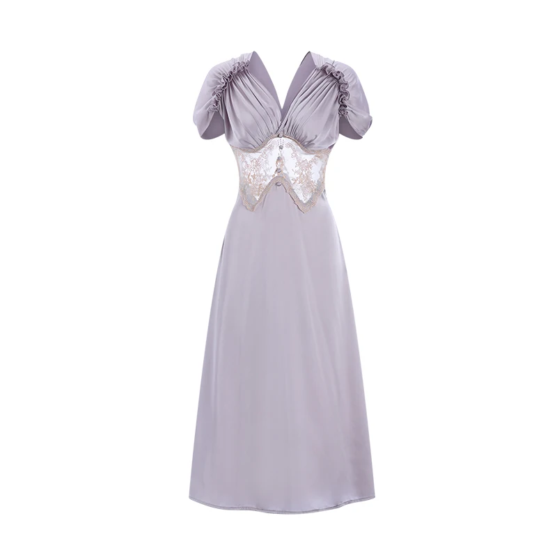 Sexy Mousse 2023 Autumn Sexy Pajamas Sweet Lace Casual Comfortable Private Room Suspenders Long Skirt Women's Home Clothes Suit