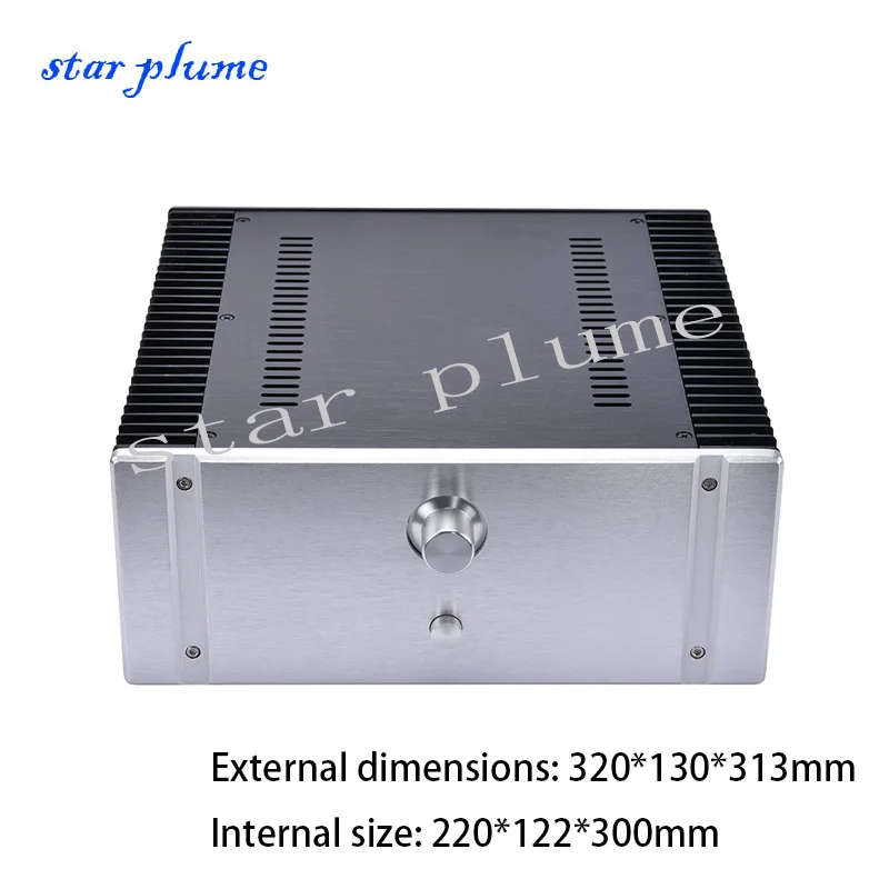 3213 All Aluminum Power Amplifier Chassis Super Heat Dissipation Class A Small A Power Amplifier Chassis Shell（320*130*313mm）DIY