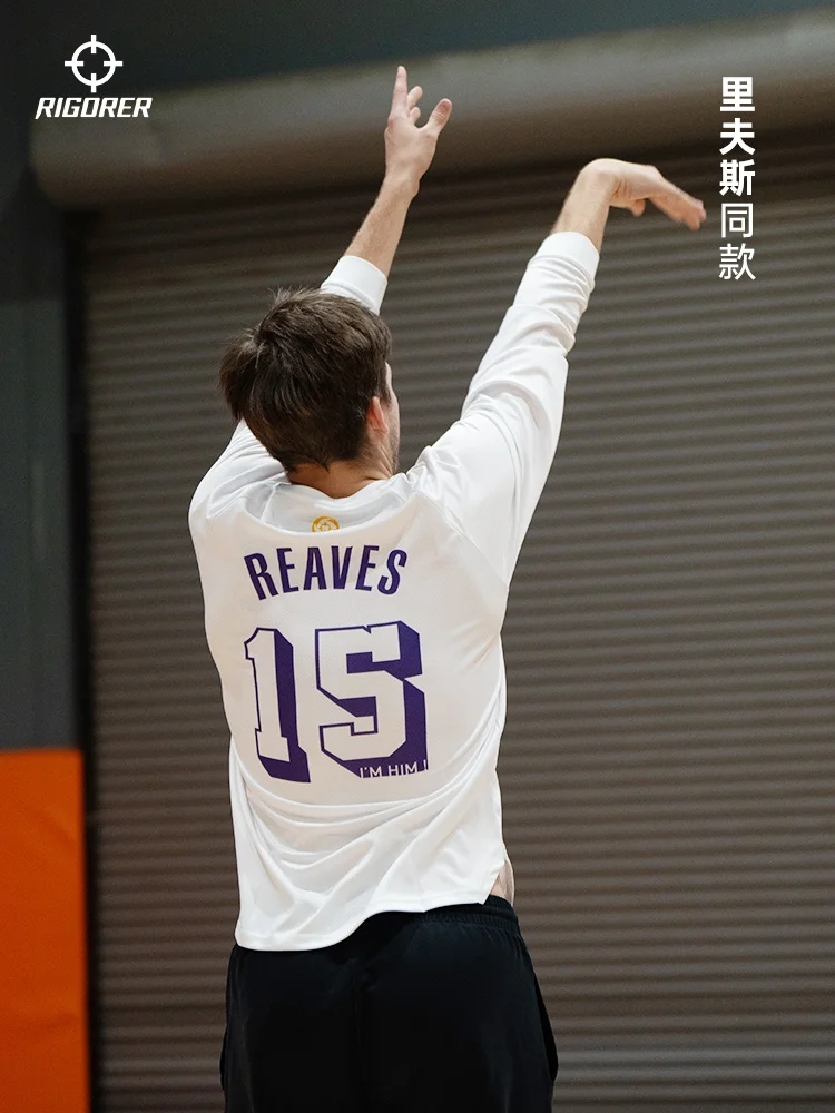 Rigorer Austin Reaves Signature Round Neck Long Sleeves T-shirt basketball jerseys men sport tees for Basketball Training