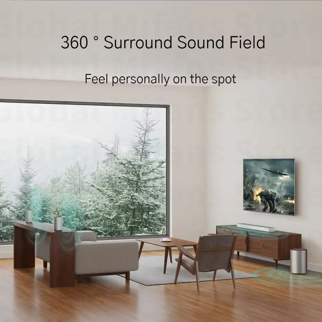 BINNIFA Home Audio Speaker Dolby DTS Decoding 5.2 Dual Bass Surround Sound Dual Microphone High Power SoundBar Subwoofer Theater