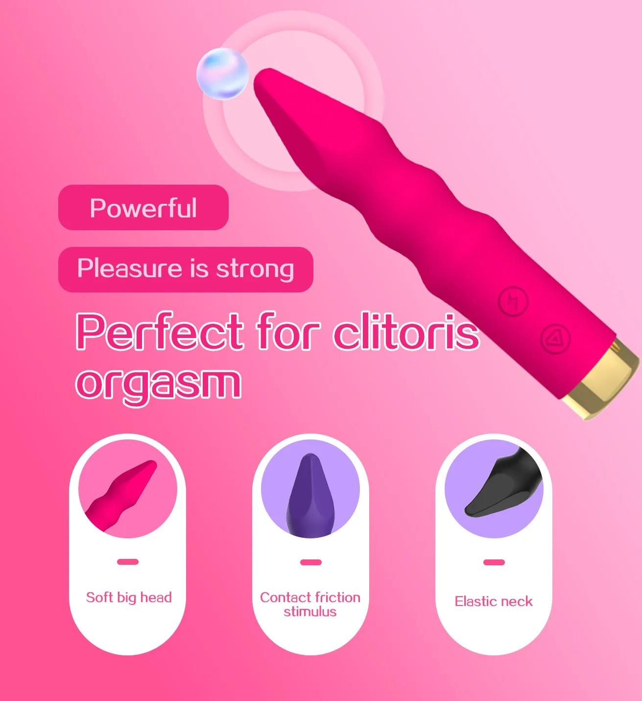 10 frequency strong shock charging AV stick anal plug stimulation Male and Female Masturbators Silent and Waterproof