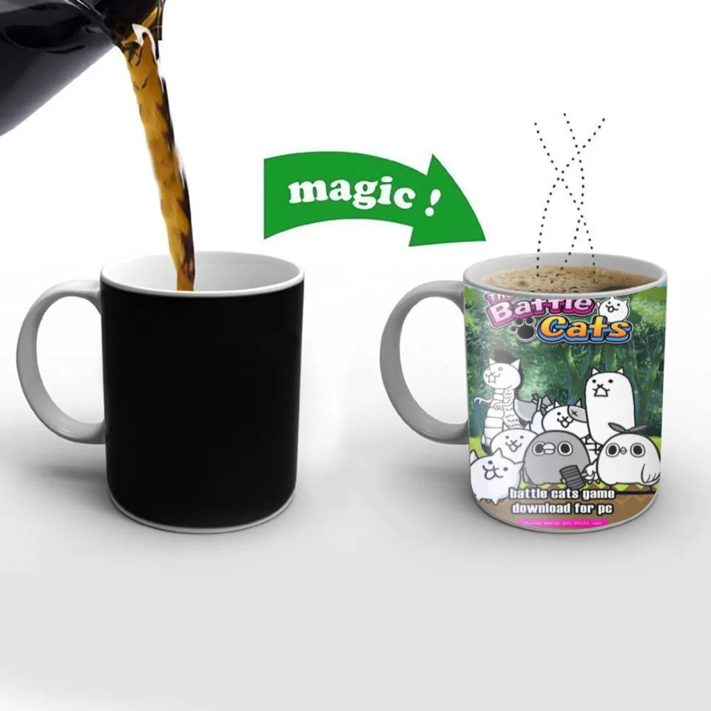 

Кружка кофейная керамическая с изображением кошек, меняющая цвет