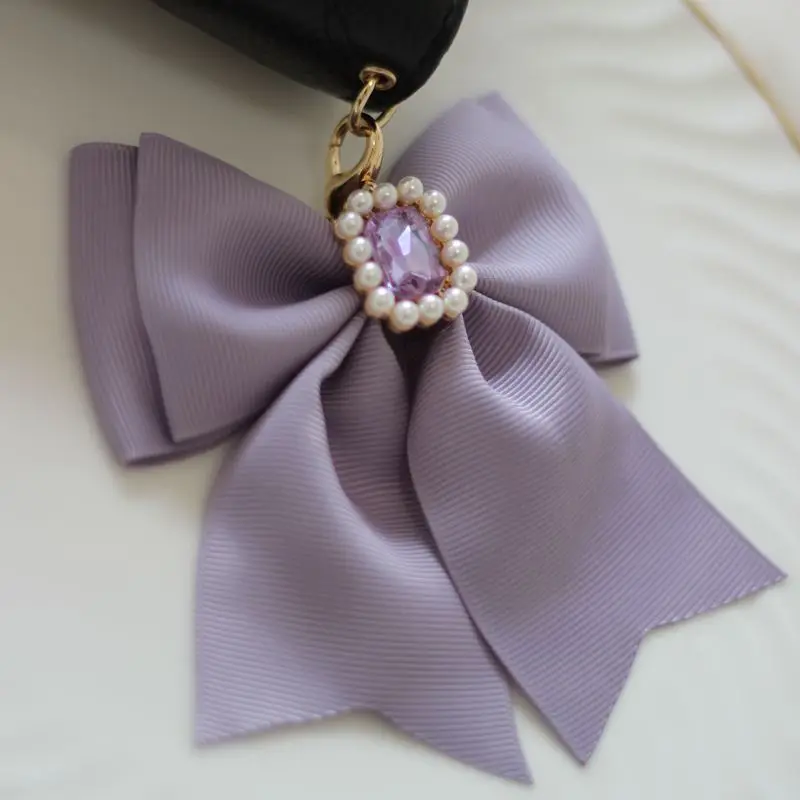 Japanese Liz Bow Ribbon Gem Girl Wallet Pendant Rhinestone Bowknot Keychain Fashion Bag Accessories Bag Charms