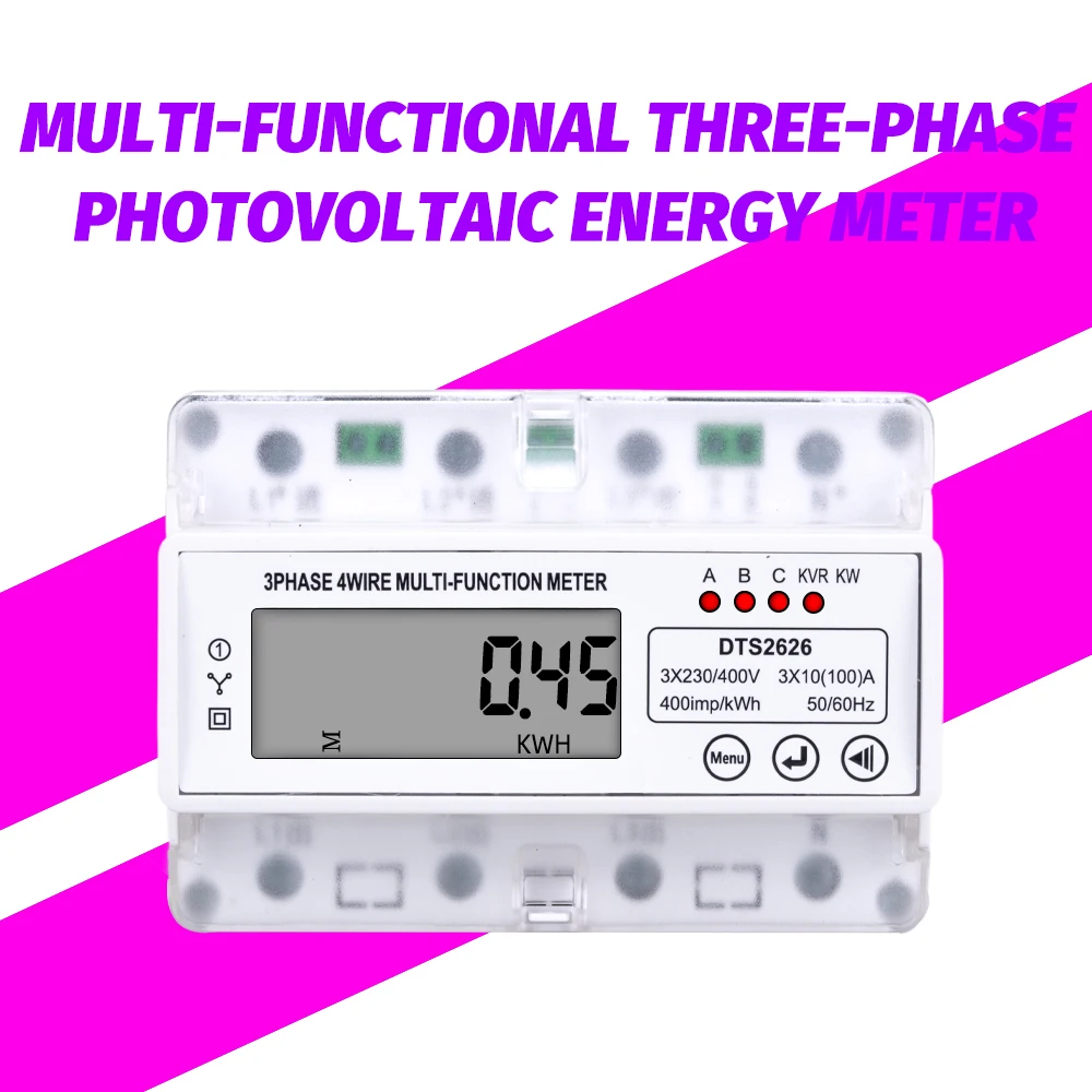 

Photovoltatic Multi-Function RS485 Three Phase Energy Meter kWh Power Voltage Current Power HZ Meters Wattmeter 100A 380V AC