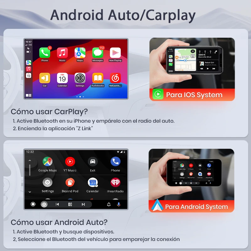 Radio para coche Junsun de 7'' con CarPlay inalámbrico y Android Auto para Audi A3 8P S3 RS3 2003-2012, 2DIN, GPS, multimedia, estéreo, SWC, BT, FM, RDS, DSP, pantalla IPS, sistemas inteligentes para coche, Plug & Play, español local 2