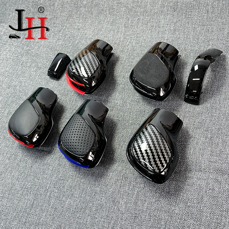 1PCS Chrome Matt With Leather Shift Knob Gear Side Cover DSG Emblem For VW Golf 6 7 R GTI Passat B7 B8 CC R20 Jetta MK6 GLI