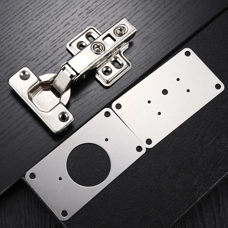 Cabinet Stainless Steel Hinge Fixing Plate 2 Piece Wardrobe Door Side Panel Hinge Repair