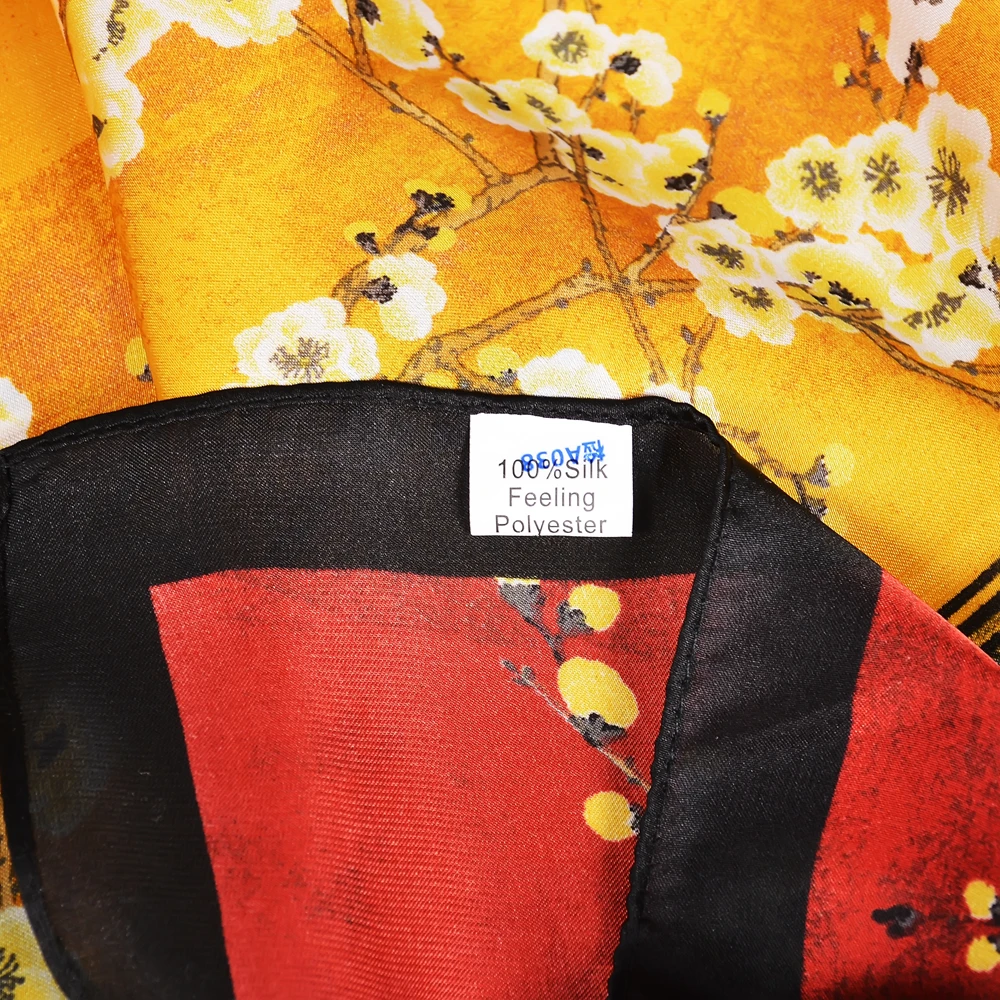 BYSIFA Letters Silk Scarf Shawl Spring Fall Fashion Square Coffee Orange Scarves Foulard Winter Women Headscarves Accessories 6