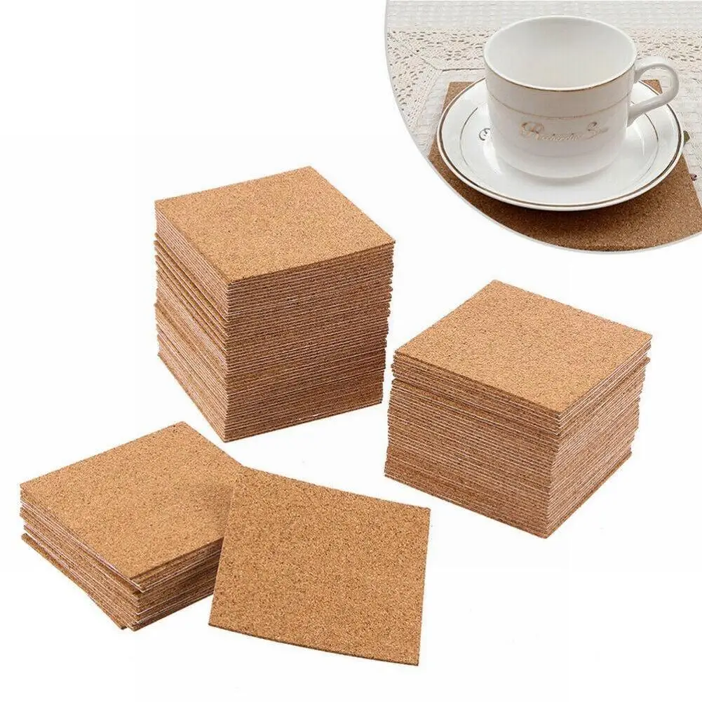 

40Pcs Set Cork Coasters Square Cork Mat Self-adhesive DIY Backing Sheet For Home Bar Coasters And DIY Crafts Mat Supplies