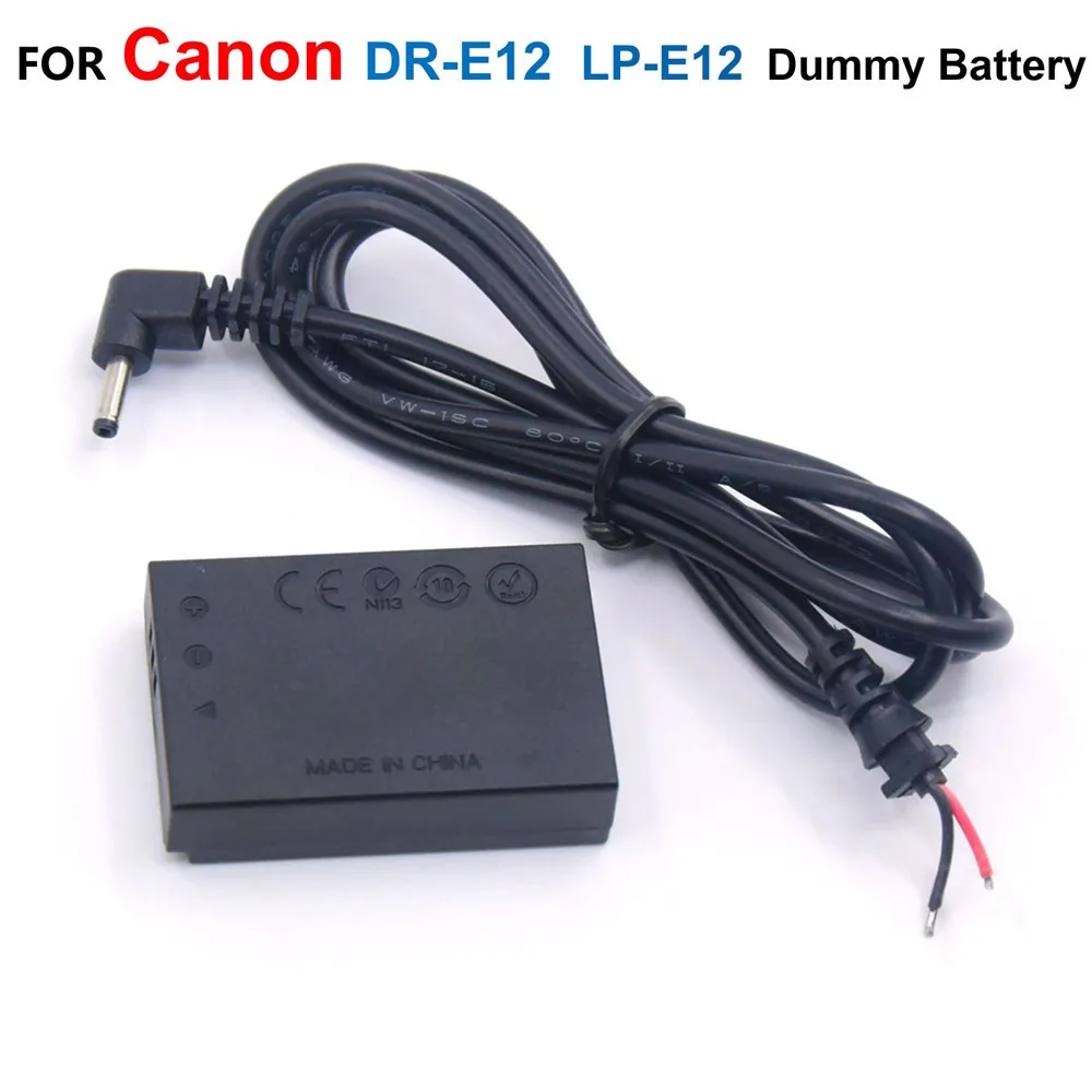 Lp E12 Lp-E12 Batteria Falsa Dr-E12 Accoppiatore Cc Con Cavo Cc Fai Da Te Per Canon Eos M Eos-M2 Eos M50 M10 M100 Eos-M100