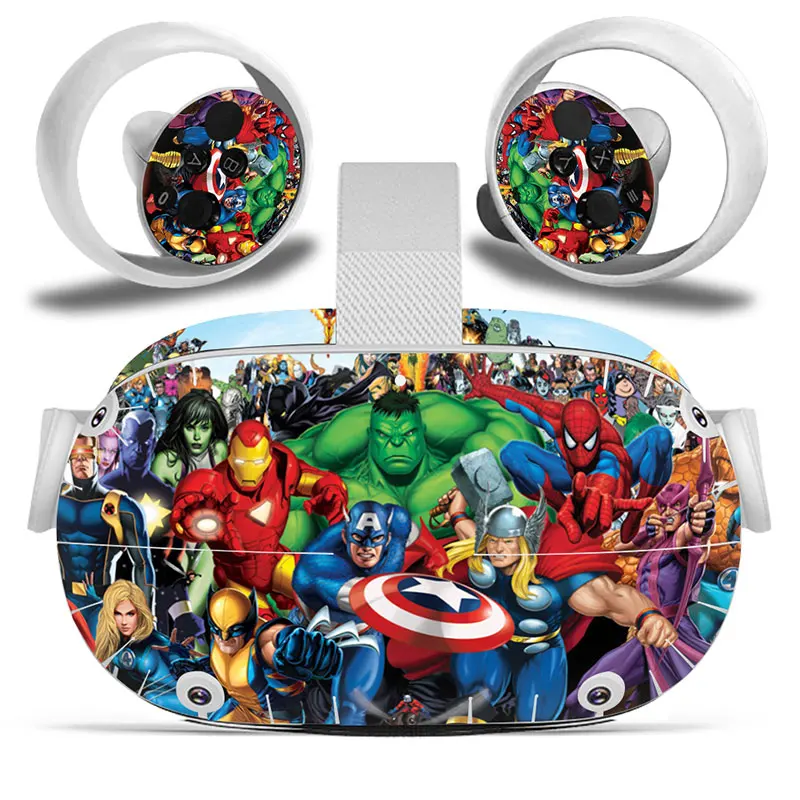 Marvel Iron man Vinyl Skin Sticker for Oculus Quest 2 VR Sticker Headset Virtual Reality Decals Protective PVC Skin 