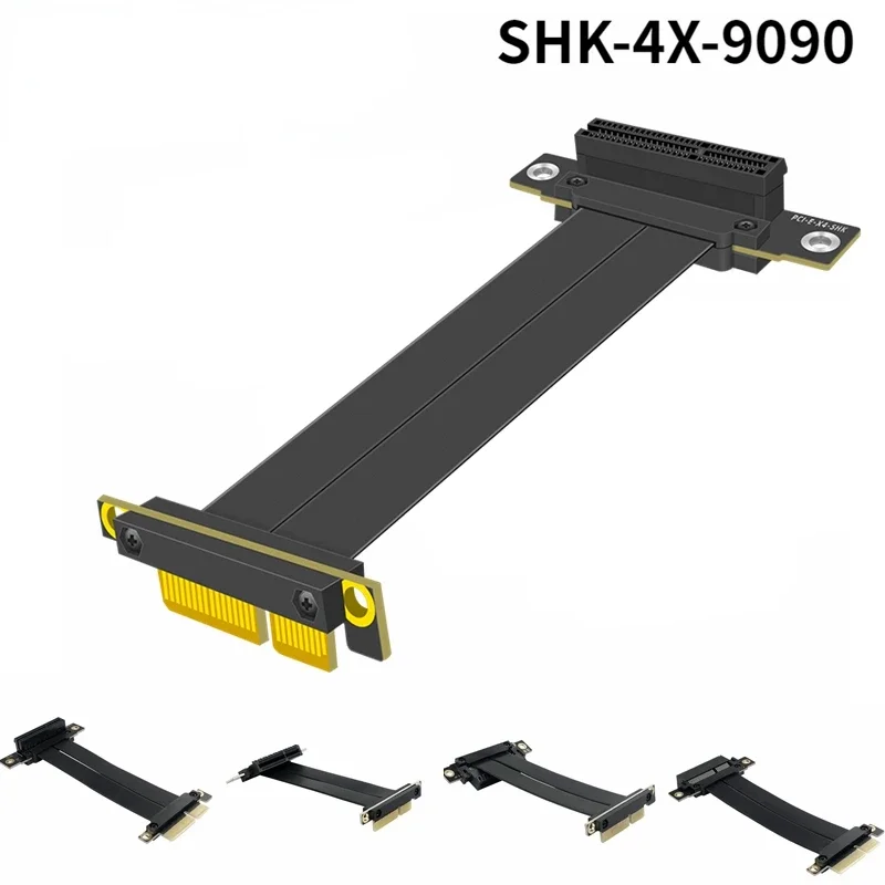 

PCIE 4X кабель PCI Express Riser 90 Угловой PCIe X4 слот Райзер кабель материнская плата ПК GPU PCI-E расширитель преобразователь адаптер Pcie 3,0 x4