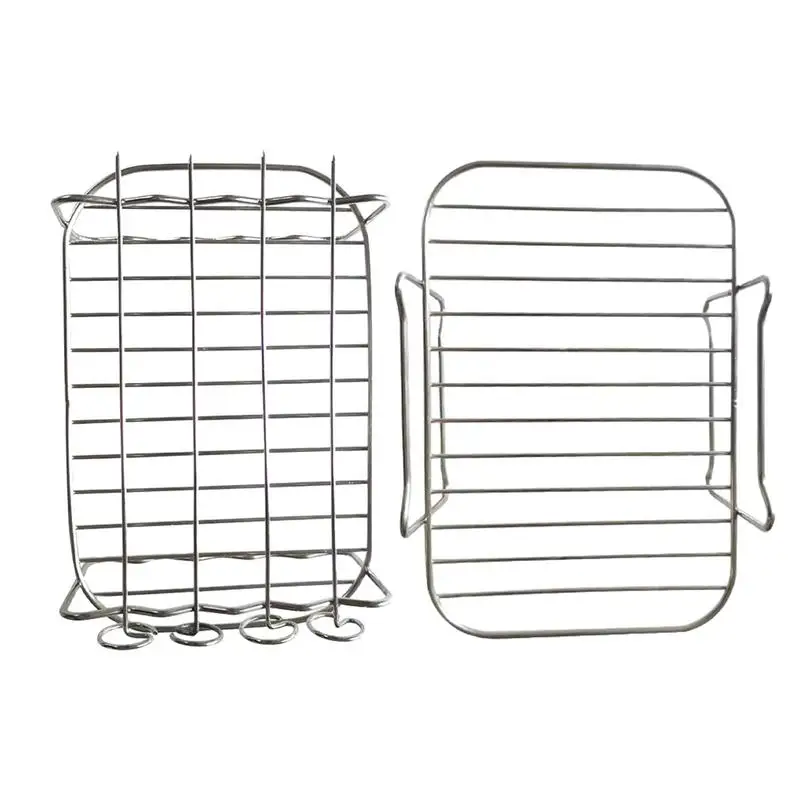 Air Fryer Bacon Rack Stainless Steel Skewers Rack Steamer Air Fryer Versatile Grilling Multifunctional Oven Suppllies